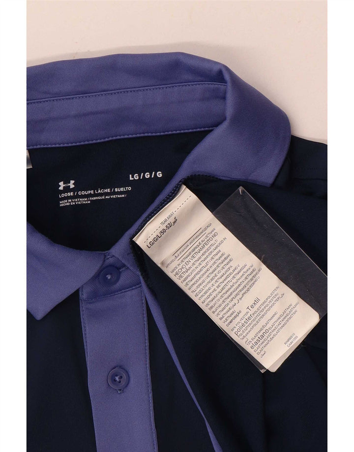 Tricou polo Under Armour pentru bărbați, mov, poliester color bloc