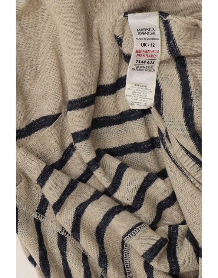 Pulover pentru femei Marks & Spencer cu gât asimetric cu barca UK 12 Medium Bei
