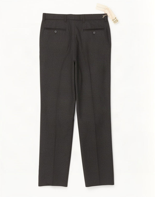 Pantaloni drepți vintage pentru bărbați IT 48 Medium L32 L34 Lână gri