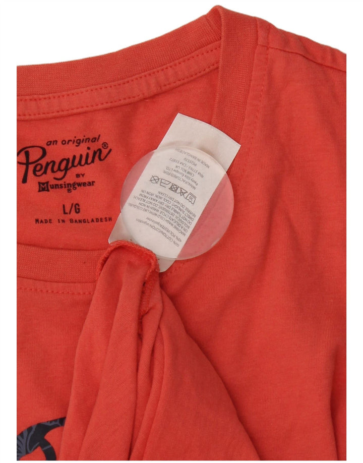 Tricou grafic pentru bărbați Penguin Top mare bumbac portocaliu