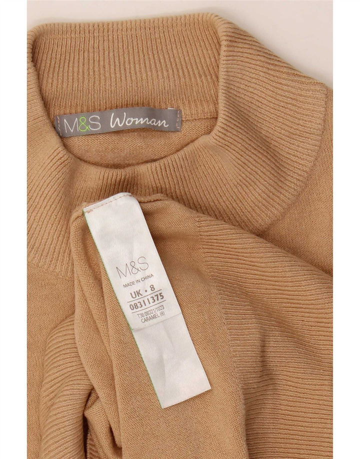 Pulover cu gât țestoasă pentru femei Marks & Spencer UK 8 Mic Bej Acrilic