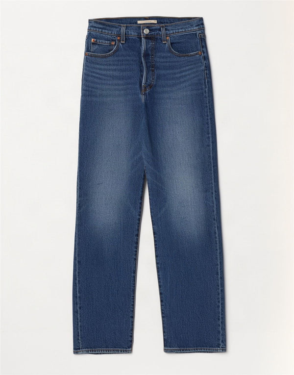 Blugi drepti Levi's Ribcage pentru femei L28 L32 Bumbac albastru