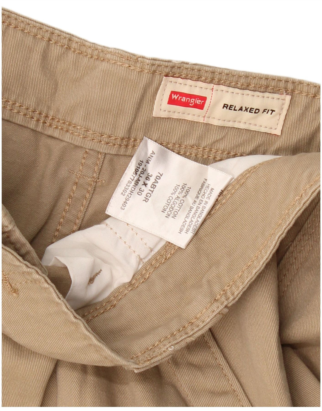 Pantaloni cargo pentru bărbați Wrangler, cu tăiere relaxată, L36 L30, bumbac bej