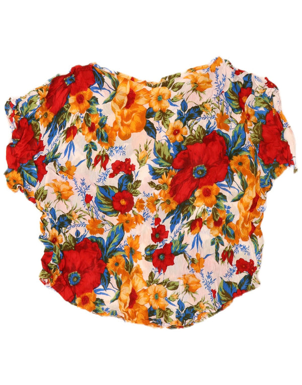 Bluză vintage pentru femei UK 16 mare, multicoloră, florală
