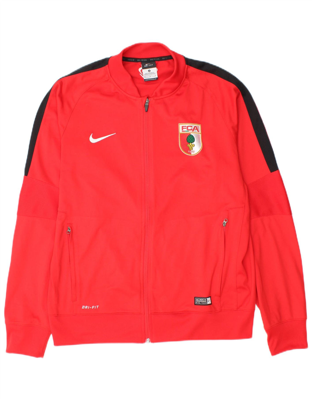Jachetă de top pentru trening Nike FC Augsburg pentru bărbați, roșu mediu, poliester color bloc