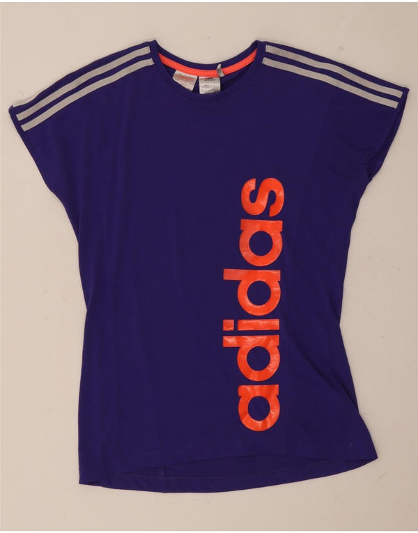 Tricou cu grafic Climalite Adidas Fete Top 13-14 Ani Mov Poliester