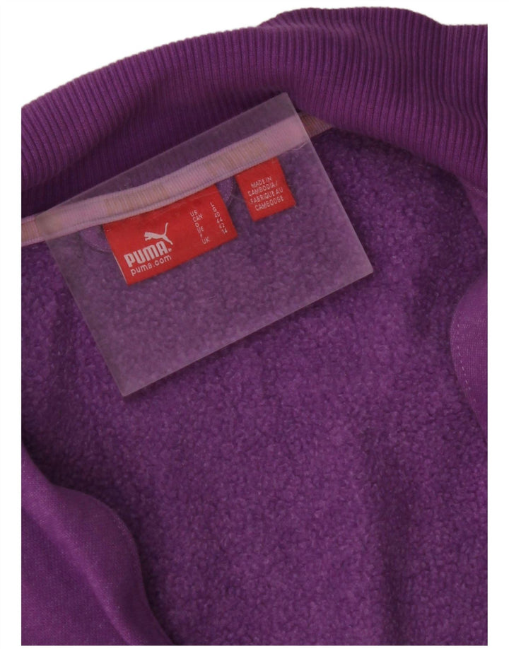 Jachetă de top pentru trening PUMA Crop Graphic pentru femei UK 14 Mov mediu
