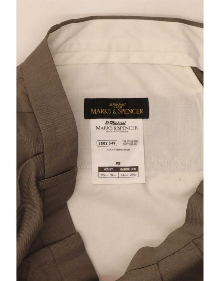 Pantaloni chino pentru bărbați Marks & Spencer L34 L29 Gri poliester