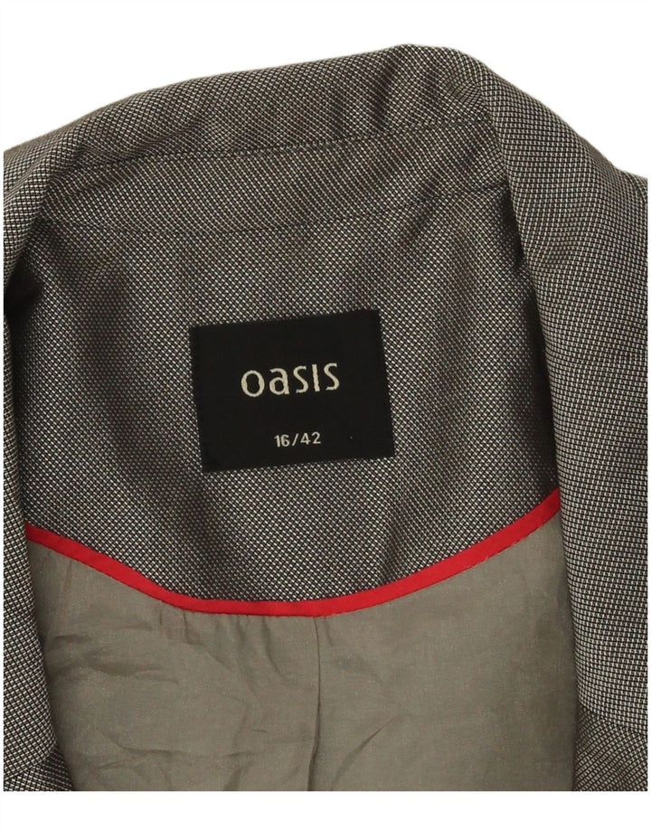 Jachetă pentru femei Oasis, mânecă 3/4, cu 1 nasture, poliester mare, gri, UK 16