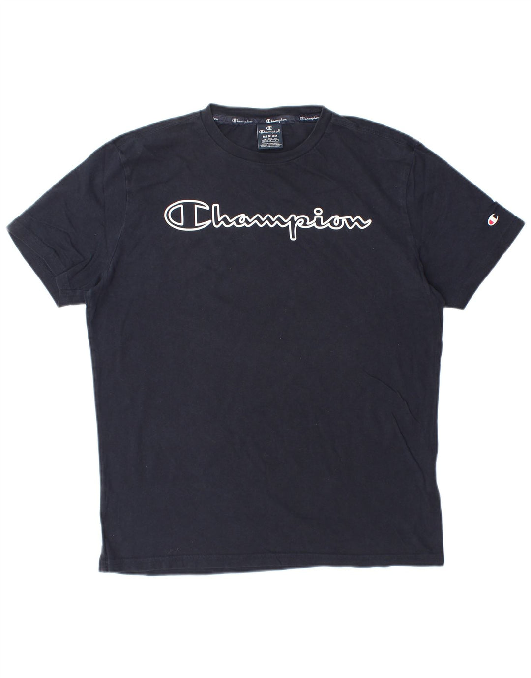 Tricou grafic pentru bărbați CHAMPION Top mediu din bumbac bleumarin