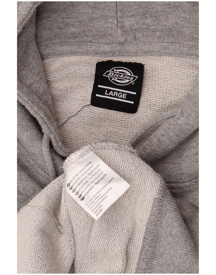 DICKIES Pulover cu glugă cu grafic pentru bărbați, bumbac mare, gri