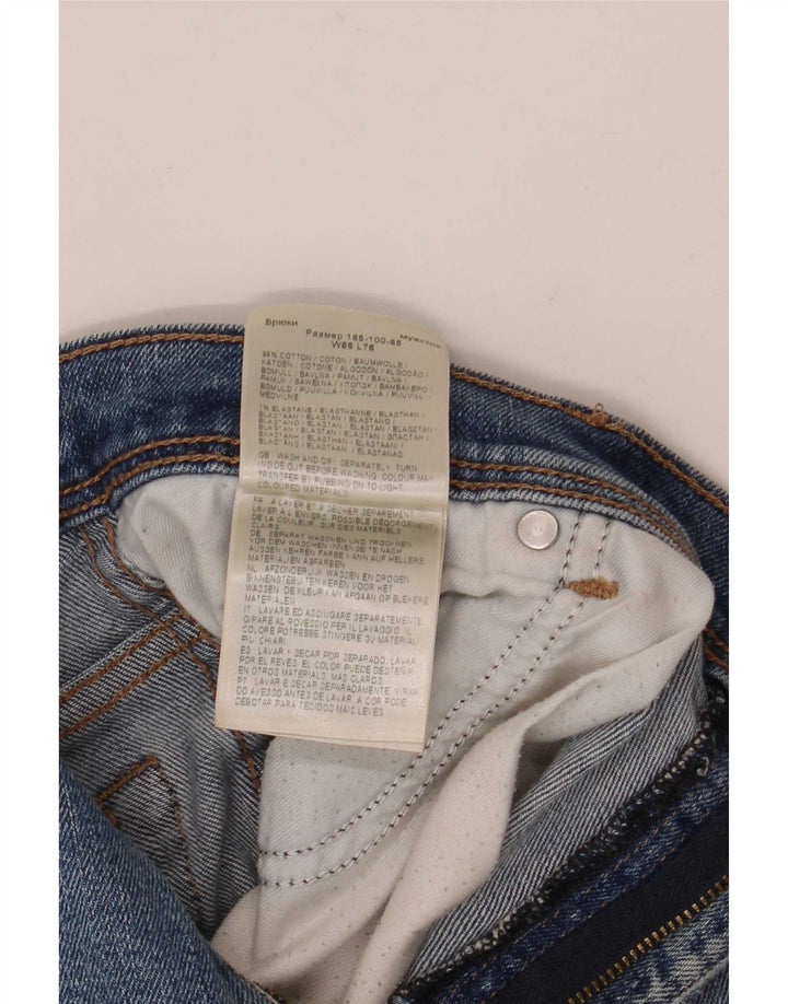Blugi drepti pentru bărbați Wrangler W34 L30 Bumbac albastru