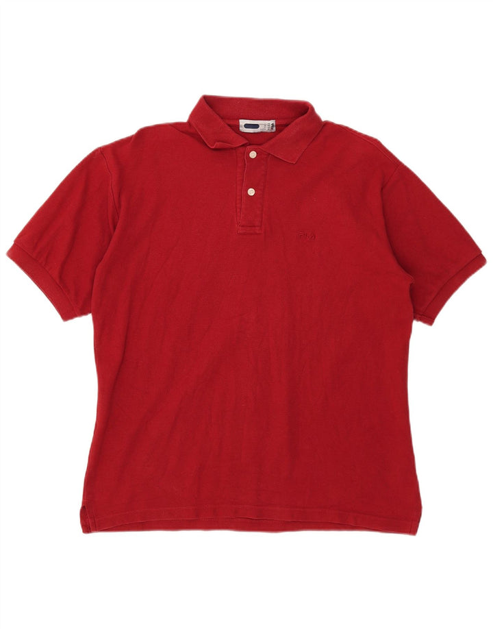 Tricou polo pentru bărbați FILA IT 48 Bumbac roșu mic