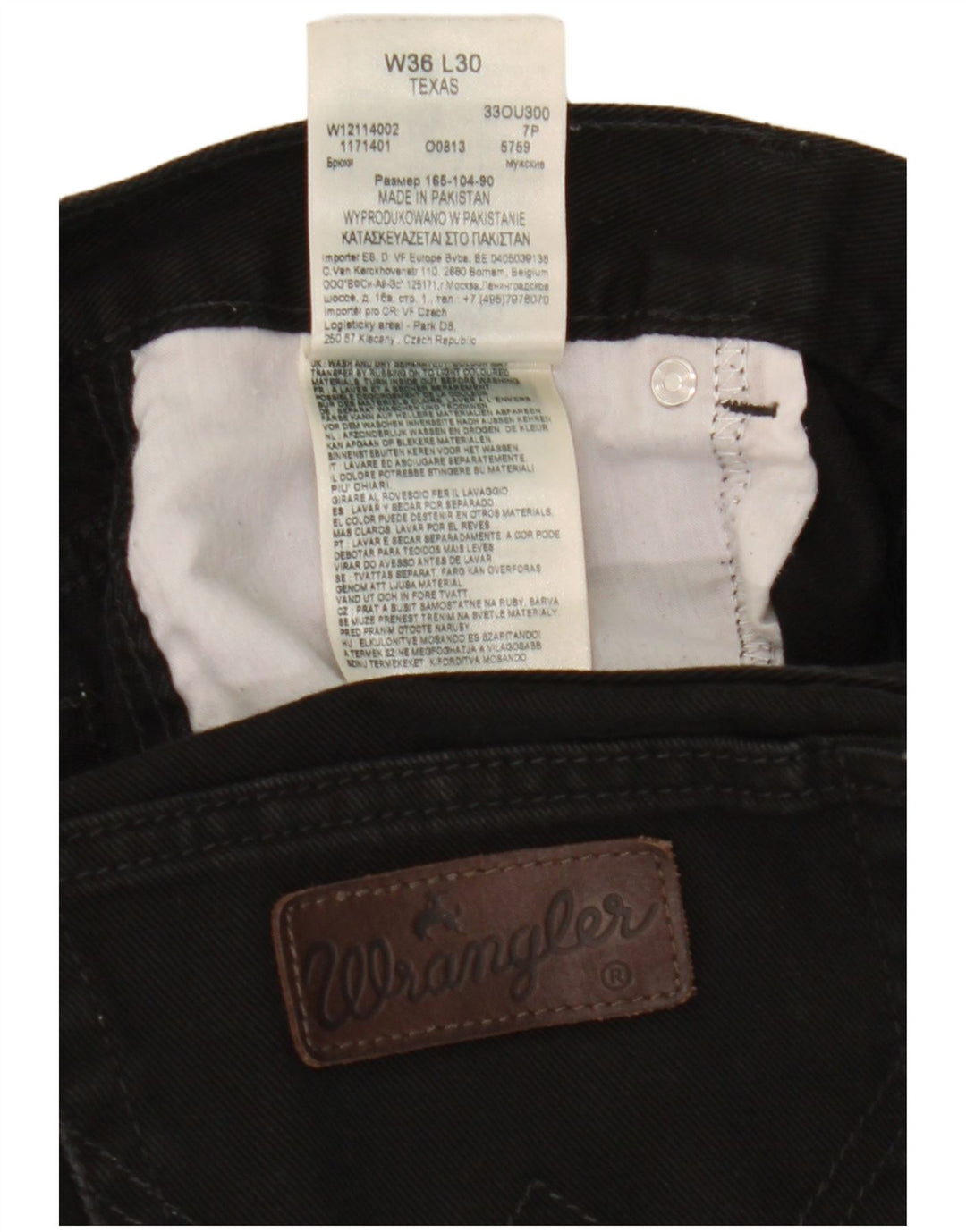 Blugi drepte pentru femei Wrangler Texas W36 L30 bumbac negru