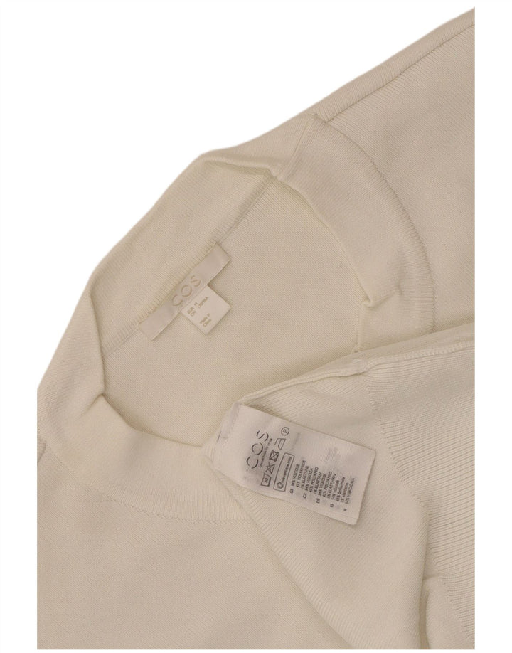 Pulover Cos pentru femei cu decolteu triplu UK 14 Medium White Viscose