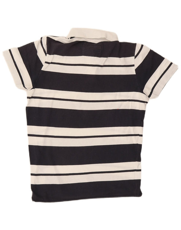 Cămașă polo Hollister pentru bărbați, bumbac cu dungi, albastru marin mediu