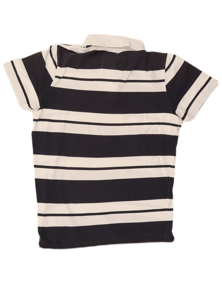 Cămașă polo Hollister pentru bărbați, bumbac cu dungi, albastru marin mediu