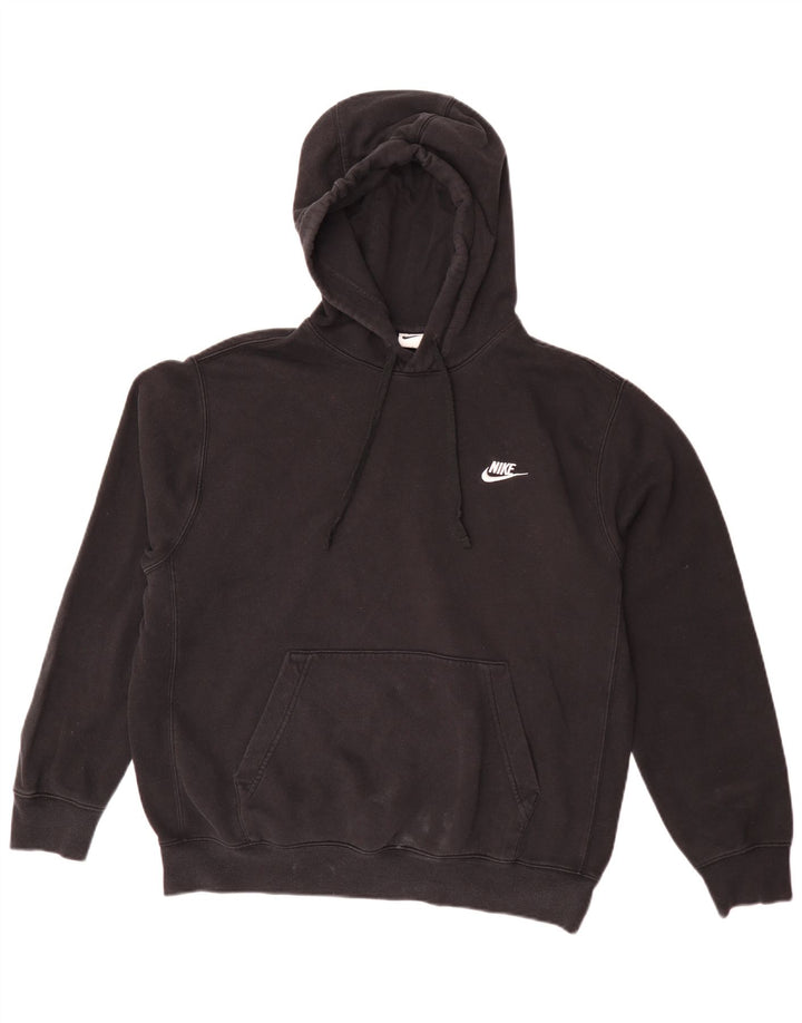Pulover Nike pentru bărbați, cu formă lejeră, bumbac mediu negru