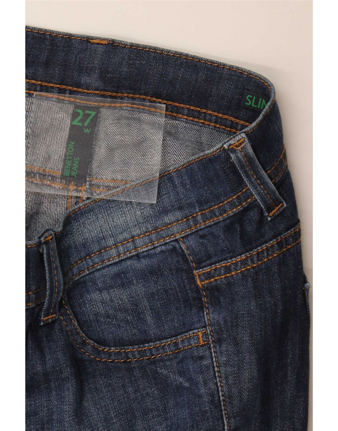 Blugi slim pentru femei Benetton W27 L28 Albastru
