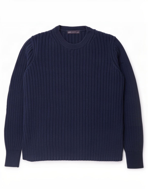 Pulover pentru femei Marks & Spencer cu decolteu triplu UK 12 Medium Bleumarin