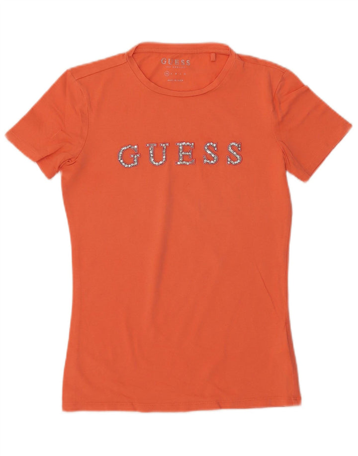 Tricou grafic GUESS pentru femei Top UK 6 XS bumbac portocaliu
