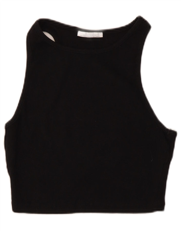 Crop top fără mâneci pentru femei Zara UK 14 mare negru