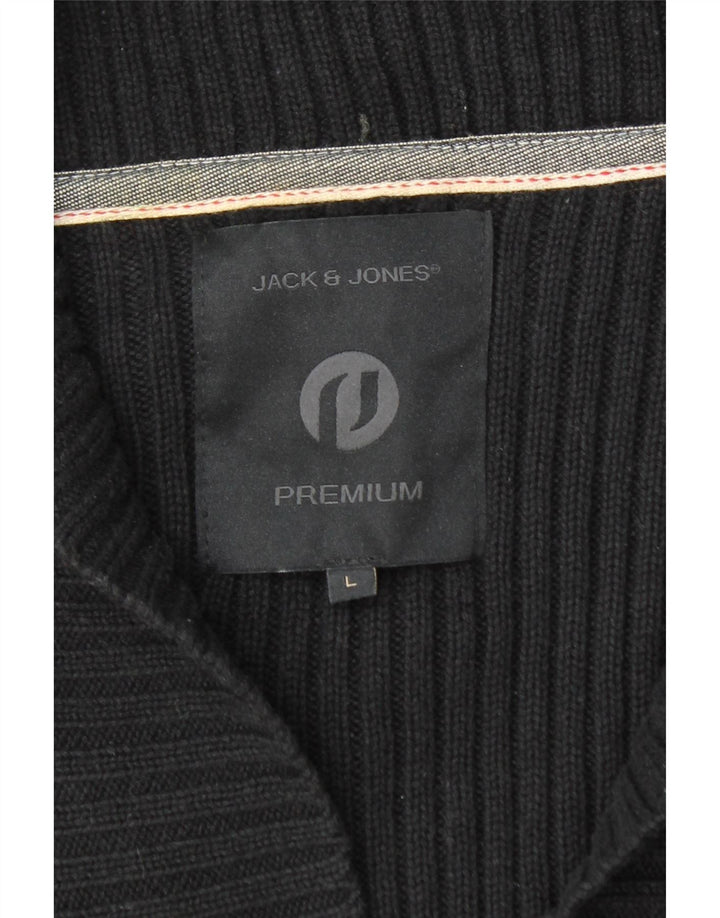 Pulover cardigan pentru bărbați Jack & Jones, mare, negru, bumbac