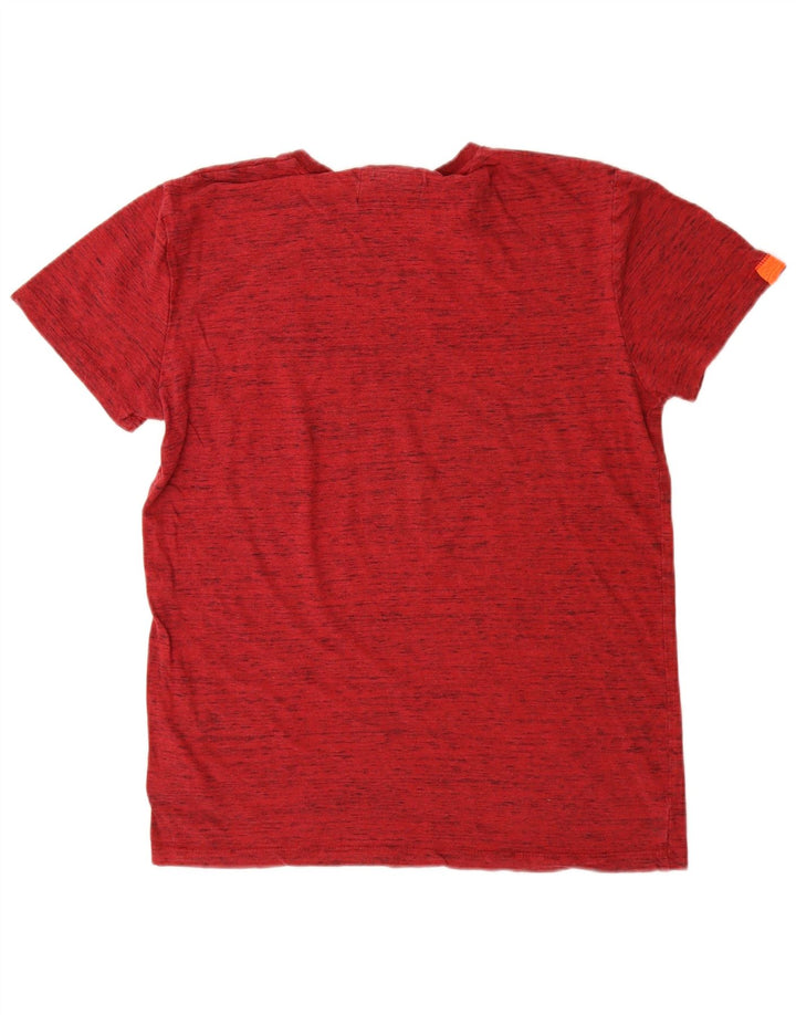 Tricou Superdry pentru bărbați Top, mediu roșu, bumbac cu pete