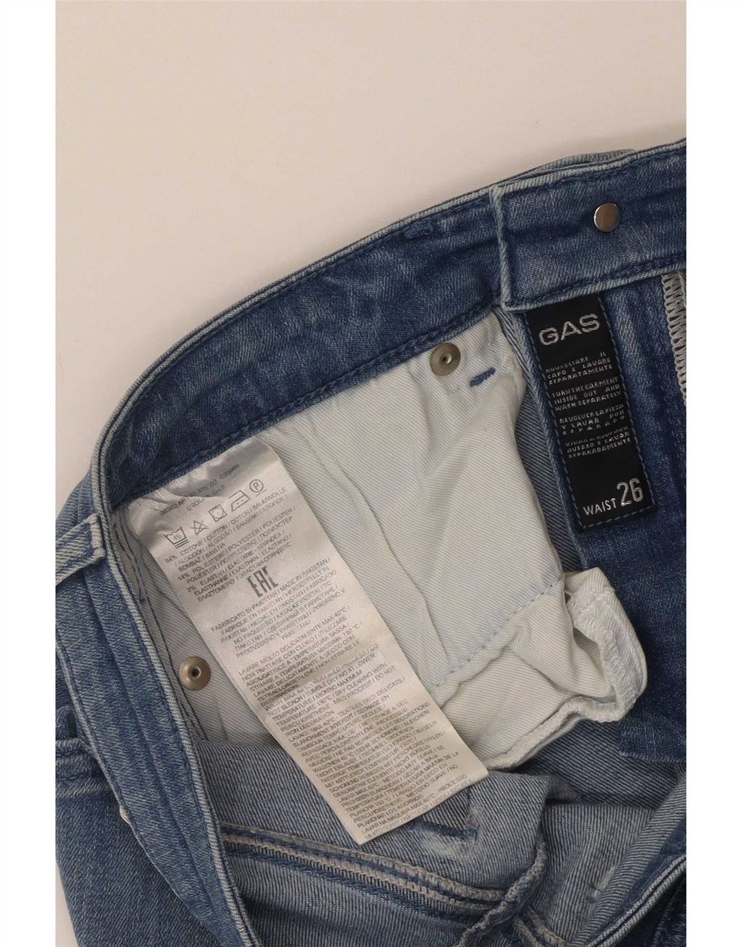Pantaloni scurți din denim pentru femei Gas Regular Fit W26 Small Blue Bumbac