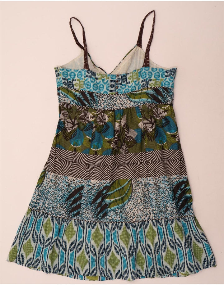 MONSOON Rochie de soare pentru femei UK 16 mare, multicolor, mozaic din bumbac