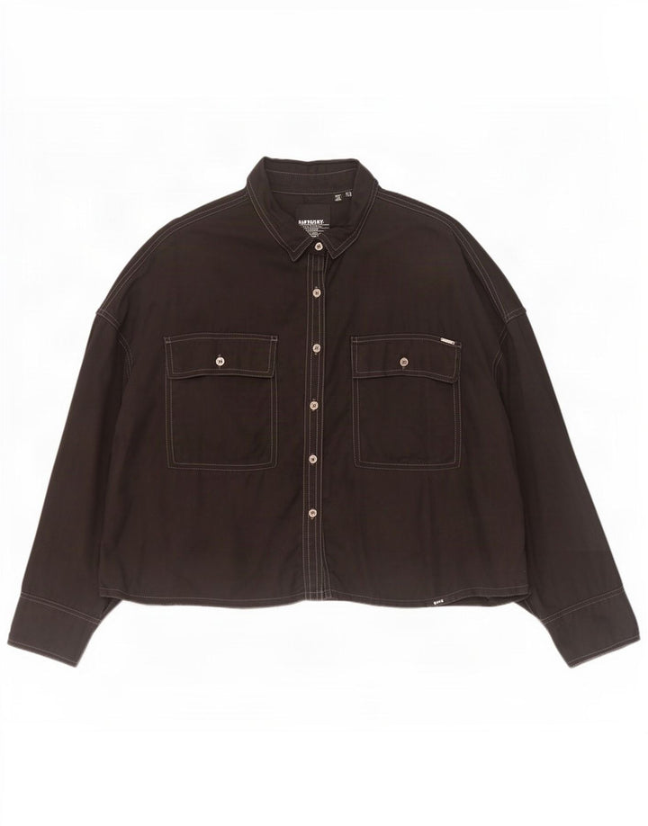 Cămașă supradimensionată pentru femei Superdry UK 14 Large Black Lyocell