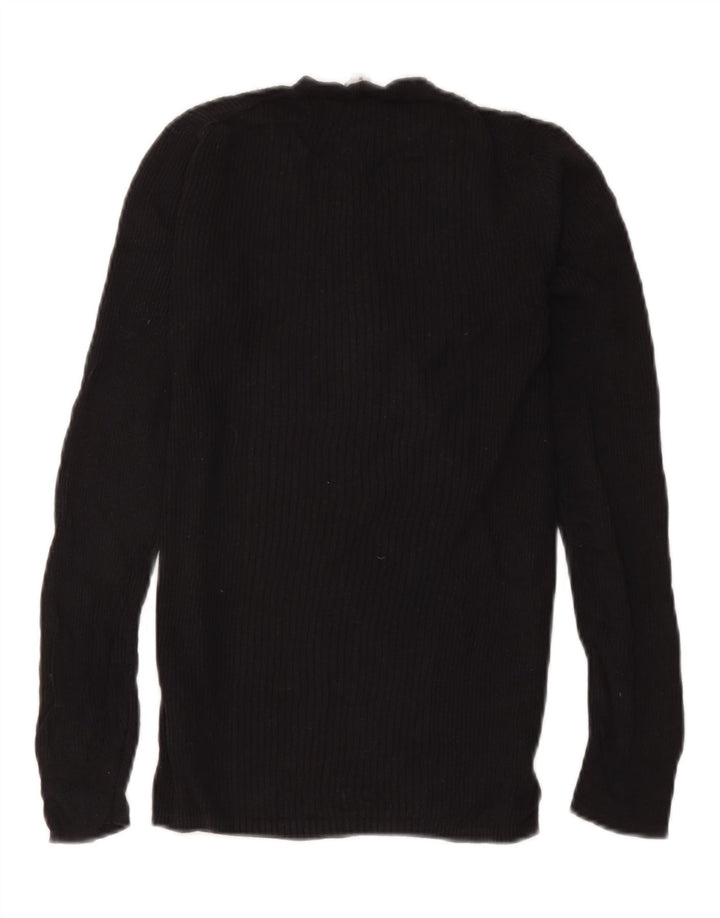 Gap Femei Tricotat Regular Fit Top cu mânecă lungă UK 12 Medium Black Viscose