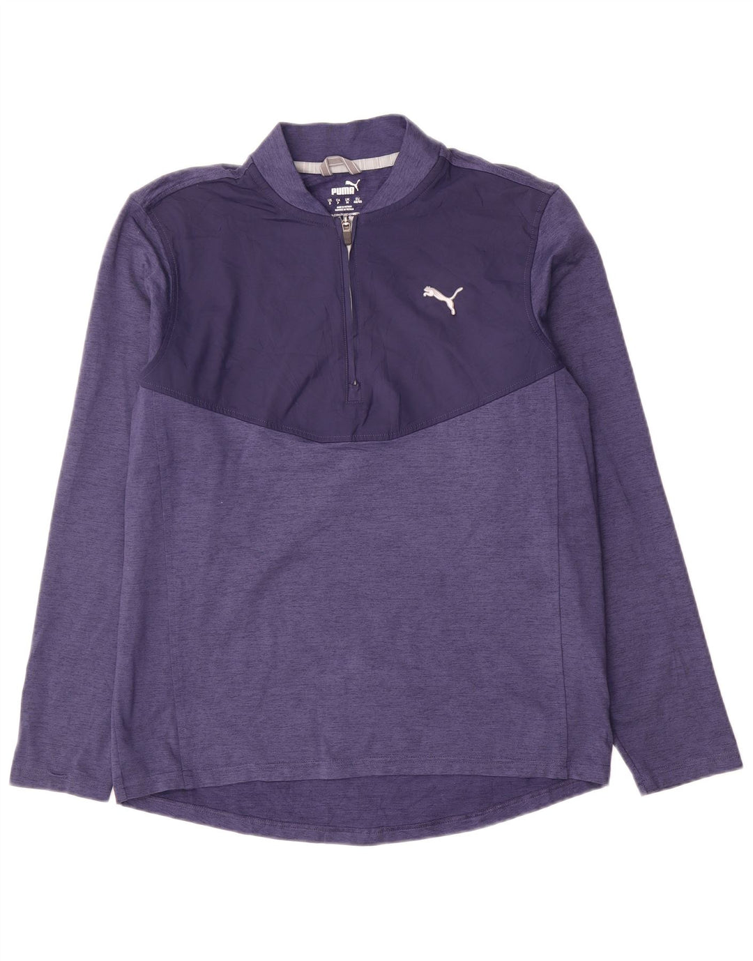 Top cu mânecă lungă Puma pentru bărbați, cu fermoar, albastru, poliester color bloc
