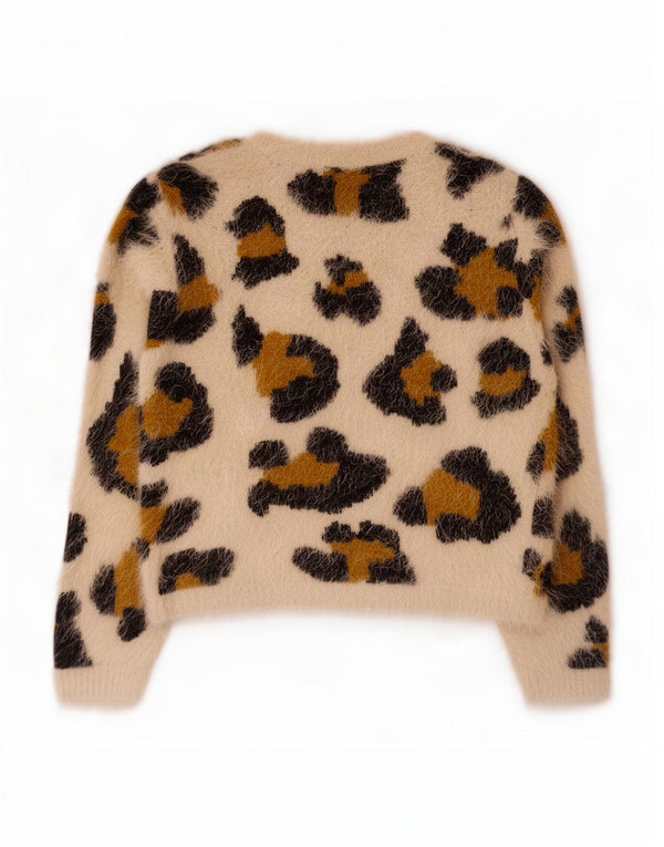 Pulover cardigan Topshop pentru femei UK 12 Medium Alb catifelat Nailon cu imprimeu animal