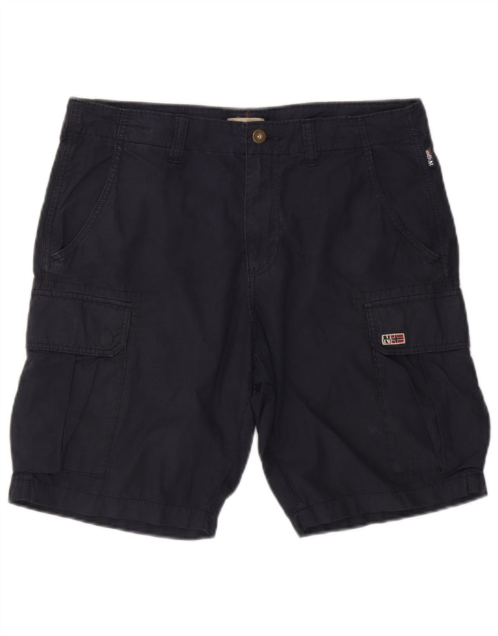 Pantaloni scurți cargo Napapijri pentru bărbați W33, bumbac, albastru bleumarin mediu
