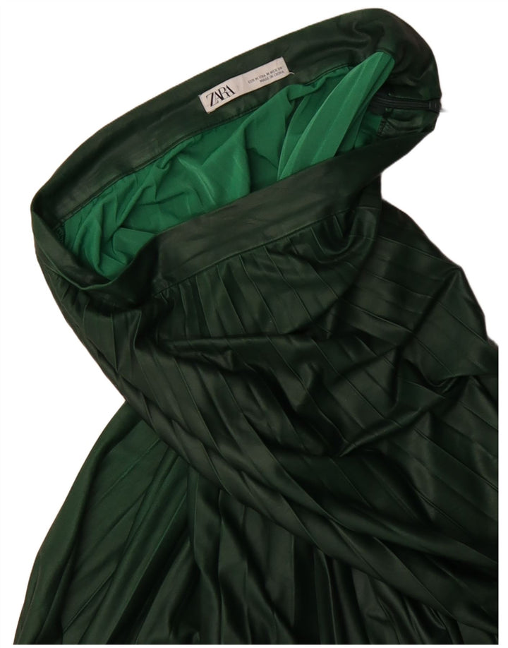Fusta plisată pentru femei Zara Medium W28 Verde