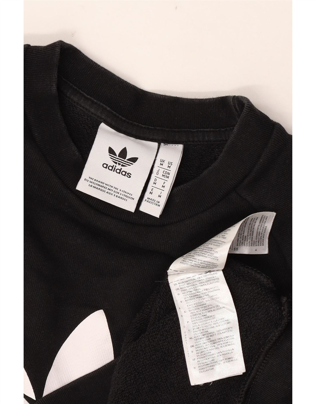 Hanorac grafic pentru bărbați Adidas Jumper mediu din bumbac negru