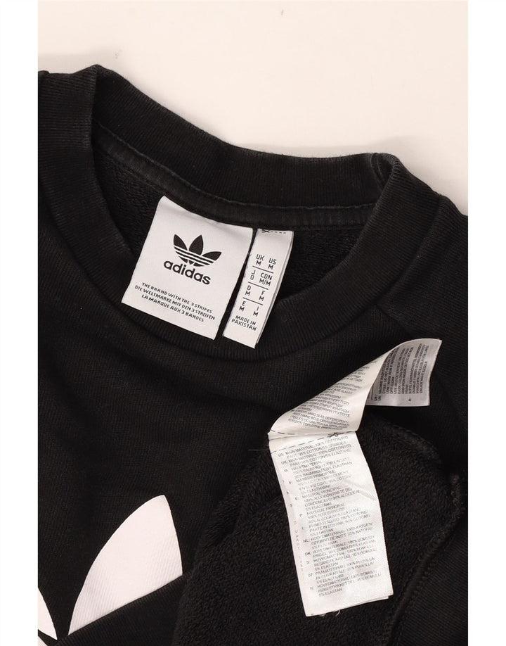 Hanorac grafic pentru bărbați Adidas Jumper mediu din bumbac negru