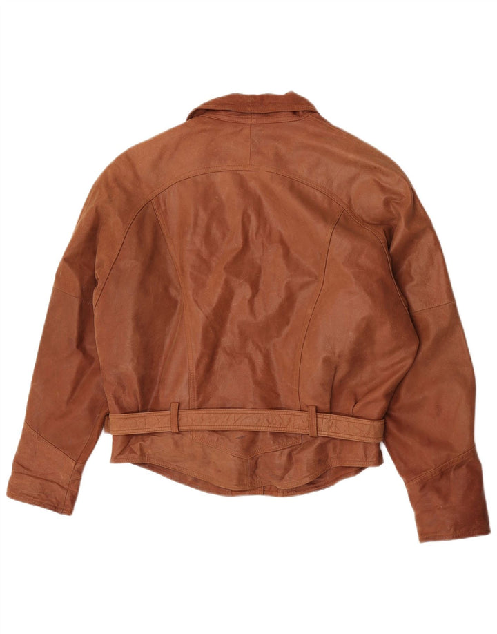 Jachetă de piele vintage pentru femei UK 18 XL maro