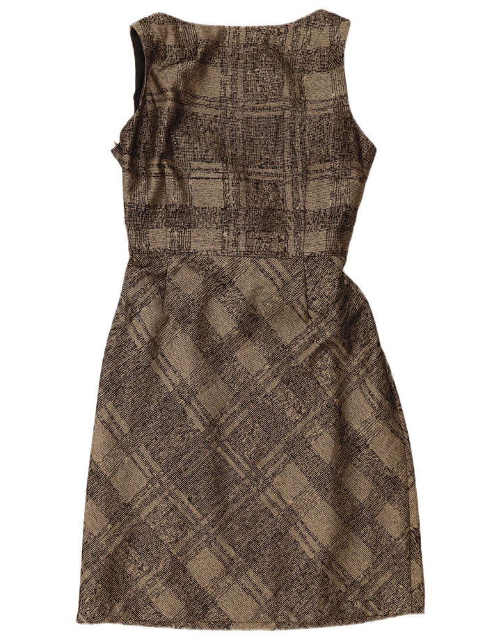 Rochie fără mâneci pentru femei Monsoon UK 16 mare, maro, carouri clasice