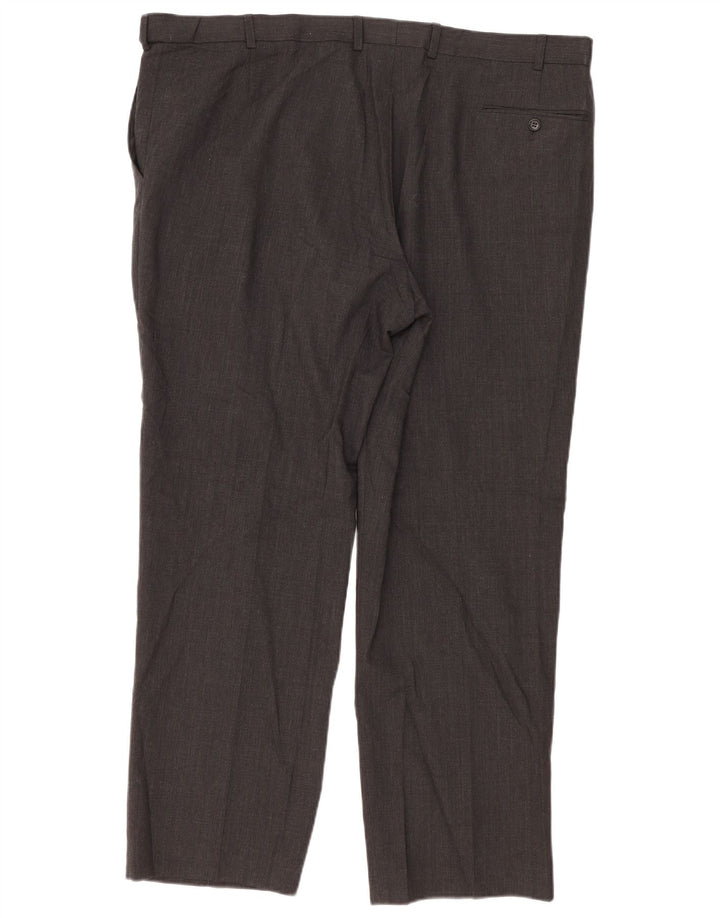 Pantaloni de costum pentru bărbați Marks & Spencer, cu tăiere obișnuită, L44 L31 Lână gri