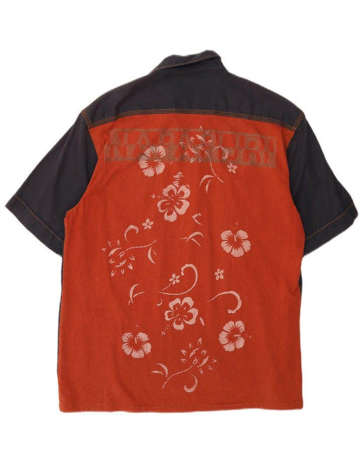 Cămașă cu mânecă scurtă pentru bărbați NAPAPIJRI, albastru bleumarin, florală