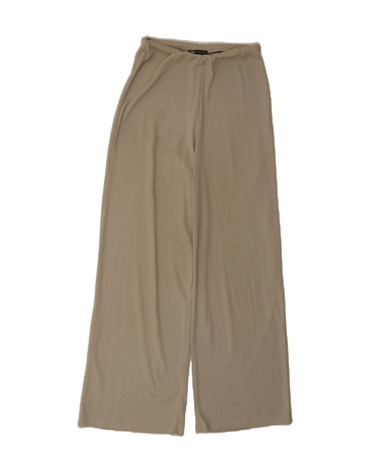 ZARA Womens Tracksuit Trousers UK 8 Small Beige Viscose Vintage Zara and Second-Hand Zara from Messina Hembry 