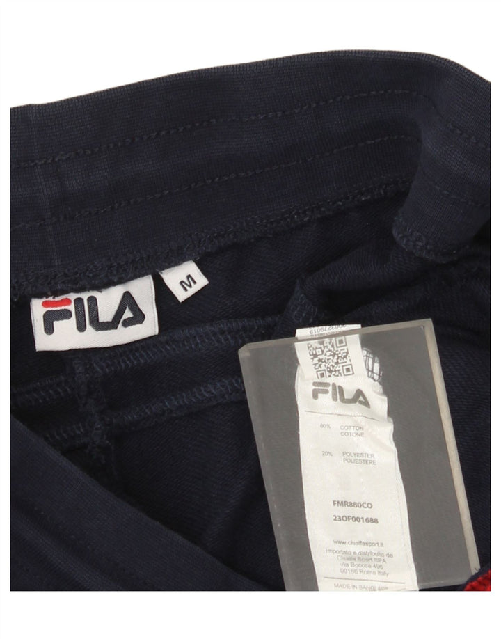 Pantaloni de trening Fila pentru bărbați, bumbac mediu albastru bleumarin