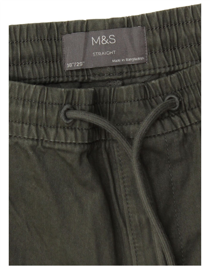 Pantaloni chino drepți pentru bărbați Marks & Spencer W38 L29 verde