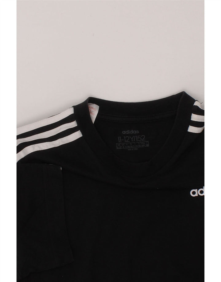 ADIDAS Boys T-Shirt Top 11-12 Years Black Vintage Adidas and Second-Hand Adidas from Messina Hembry 