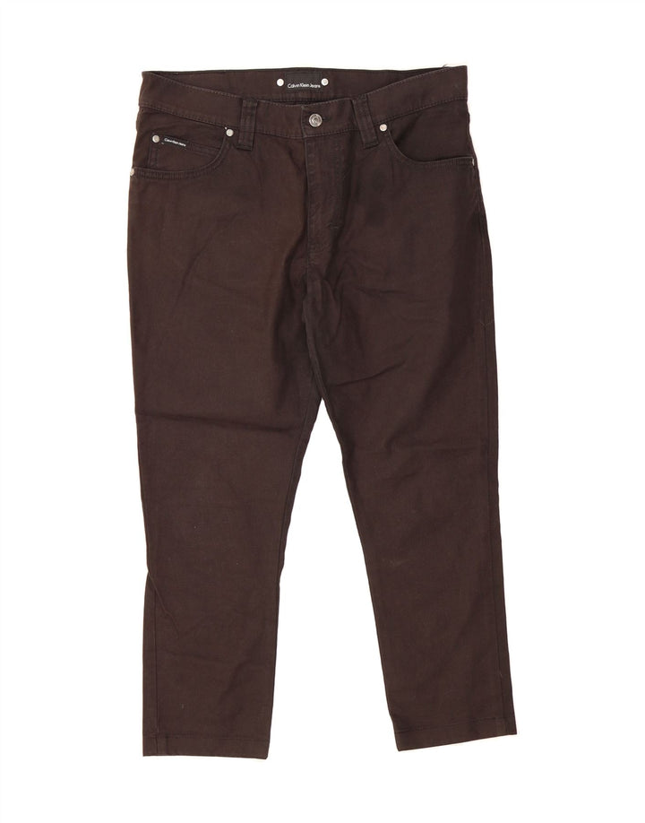 CALVIN KLEIN Womens Capri Slim Jeans W33 L24 Black Cotton Vintage Calvin Klein and Second-Hand Calvin Klein from Messina Hembry 