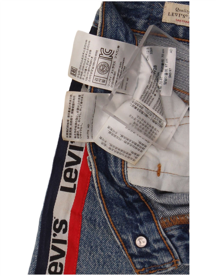 LEVI'S Womens 501 Graphic Denim Shorts W28 Medium  Blue Cotton