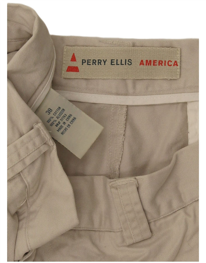 Pantaloni scurți cargo pentru bărbați Perry Ellis W38 XL bumbac bej