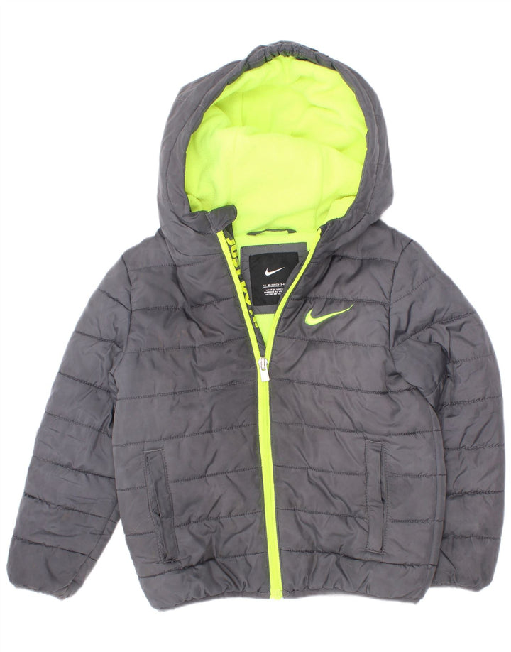Jachetă căptușită cu glugă Nike pentru băieți 3-4 ani poliester gri